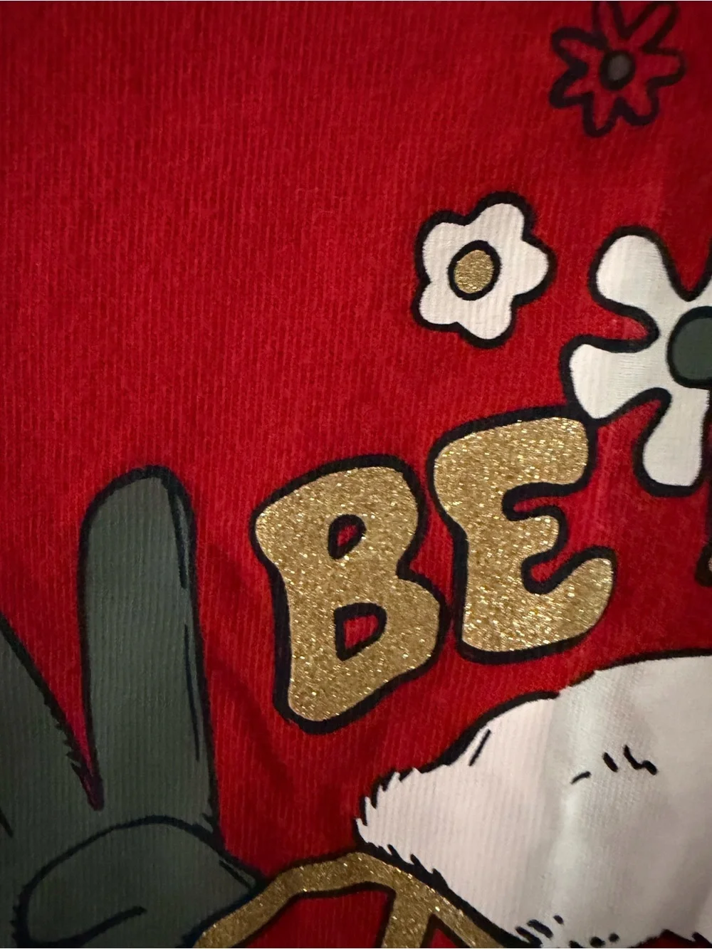 OshKosh B'gosh Red 'Be Merry' Santa Peace Sign Long Sleeve Tee
